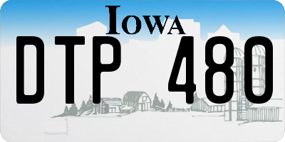 IA license plate DTP480