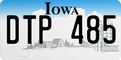 IA license plate DTP485