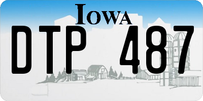 IA license plate DTP487