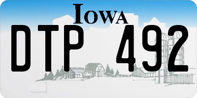 IA license plate DTP492