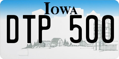 IA license plate DTP500