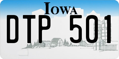 IA license plate DTP501