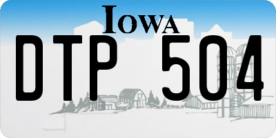 IA license plate DTP504