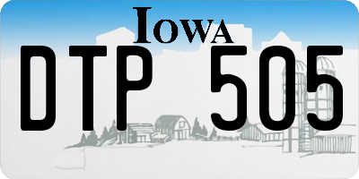 IA license plate DTP505