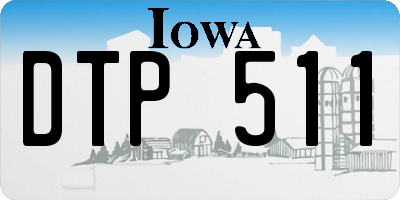 IA license plate DTP511