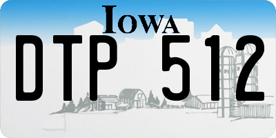IA license plate DTP512