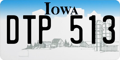 IA license plate DTP513