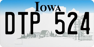 IA license plate DTP524