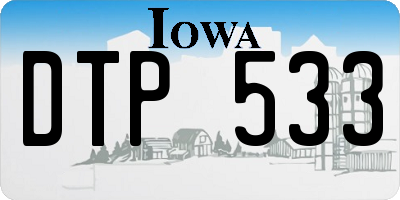 IA license plate DTP533