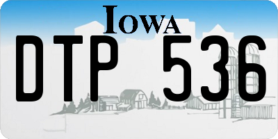 IA license plate DTP536