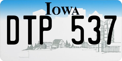 IA license plate DTP537