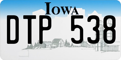 IA license plate DTP538
