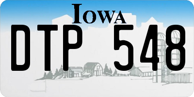 IA license plate DTP548