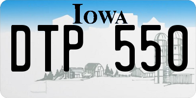 IA license plate DTP550