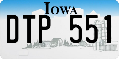 IA license plate DTP551