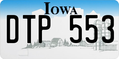 IA license plate DTP553