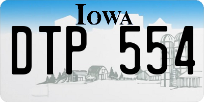 IA license plate DTP554