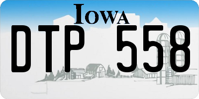 IA license plate DTP558