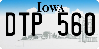 IA license plate DTP560