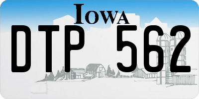 IA license plate DTP562