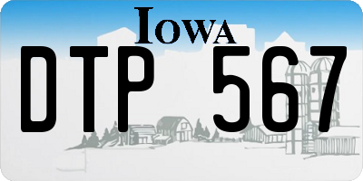 IA license plate DTP567
