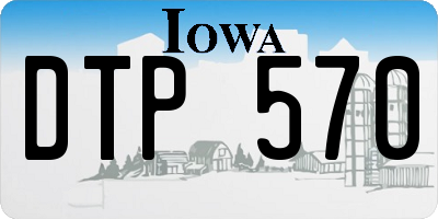 IA license plate DTP570
