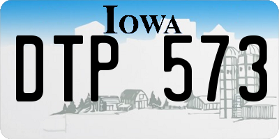 IA license plate DTP573