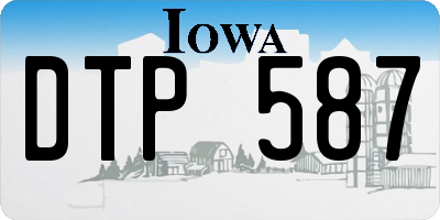IA license plate DTP587