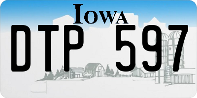 IA license plate DTP597