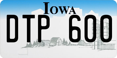 IA license plate DTP600