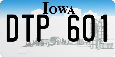 IA license plate DTP601