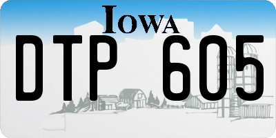 IA license plate DTP605