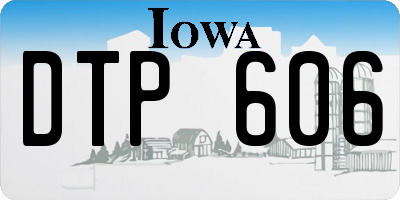 IA license plate DTP606