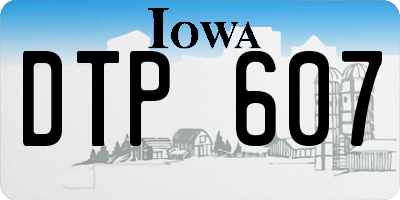 IA license plate DTP607
