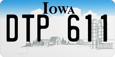 IA license plate DTP611
