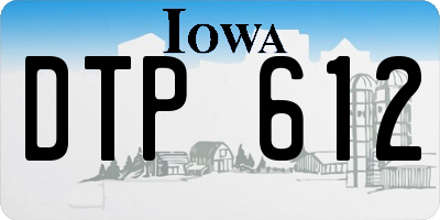 IA license plate DTP612