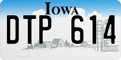 IA license plate DTP614
