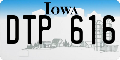 IA license plate DTP616