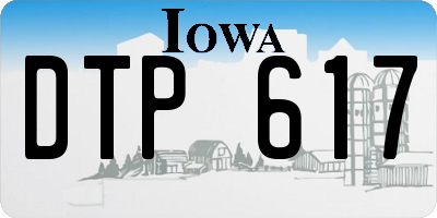 IA license plate DTP617