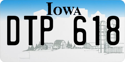 IA license plate DTP618