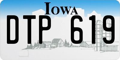 IA license plate DTP619