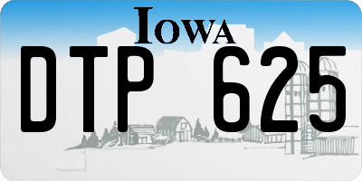 IA license plate DTP625