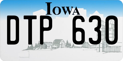 IA license plate DTP630