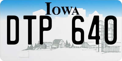 IA license plate DTP640