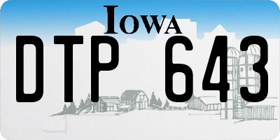 IA license plate DTP643