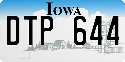 IA license plate DTP644