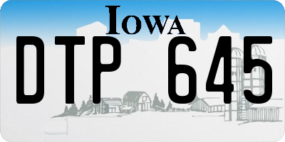 IA license plate DTP645