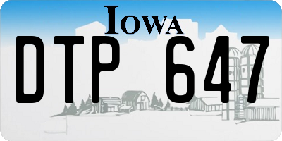 IA license plate DTP647