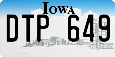 IA license plate DTP649