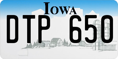 IA license plate DTP650